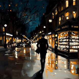 夜色中行走的人