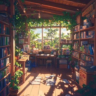 书房插画