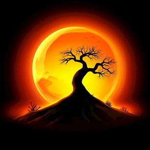 月下枯树