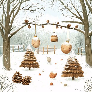冬季原创手绘插画