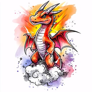 卡通插画龙素材