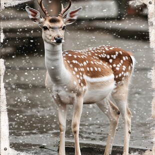 雪地梅花鹿