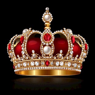 金镶红蓝宝石冠