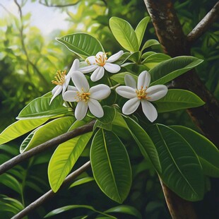 写实栀子花