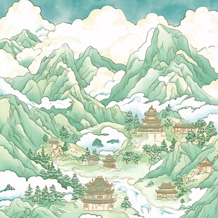 青城山插画