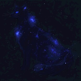 黑色猫猫星星海洋