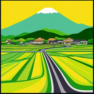 天然食品山村田野风景