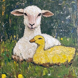 小羊羔奶油风装饰画