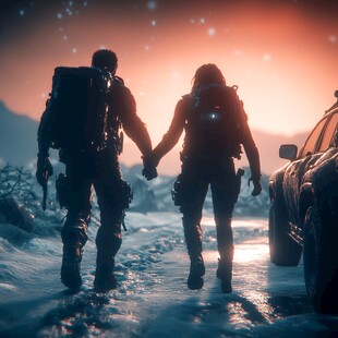 探险家共享望远镜