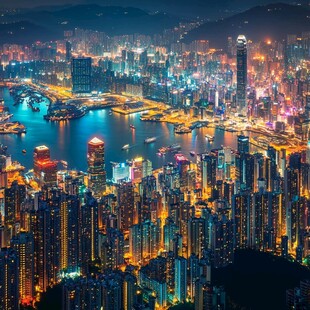 维港夜景全景