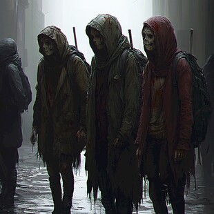 雨中漫步的行人