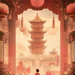 镇淮楼插画