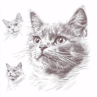 手绘猫素材