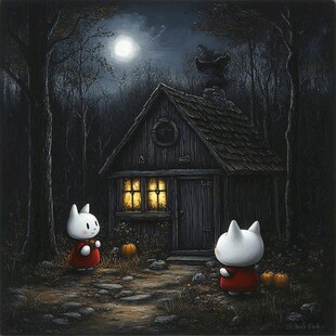 兔年万圣节插画