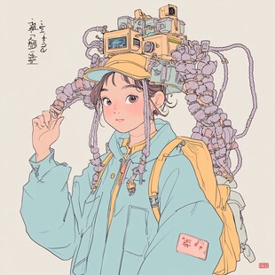 文创少女插画