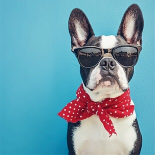 戴墨镜的狗狗