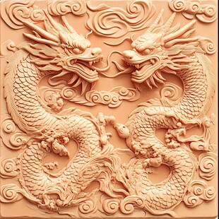 双龙浮雕图