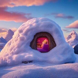 冬天雪屋积雪雪景