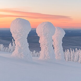 蘑菇雪雕