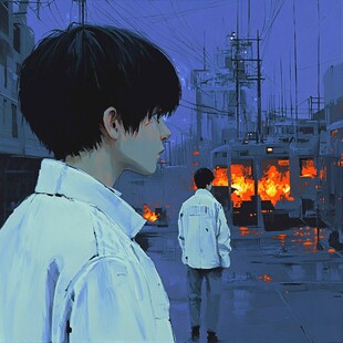手绘追光的少年
