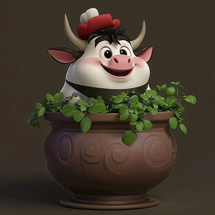 卡通小牛ip设计