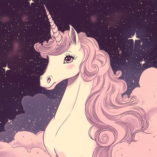 梦幻独角兽插画