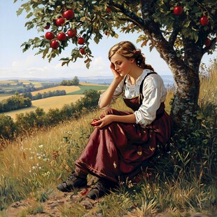 挎苹果的女人