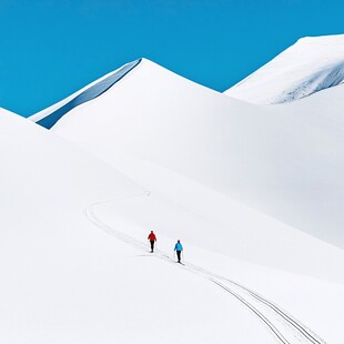 冬季户外登山雪景