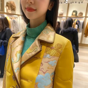 金龙花卉女夹衣