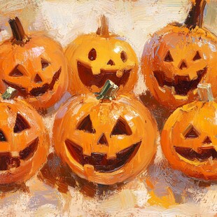 万圣节南瓜灯绘画