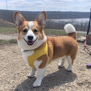 不愿走路的柯基犬