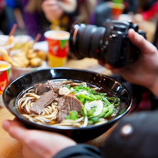 夹起来的牛肉面