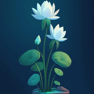 3d立体花卉荷花