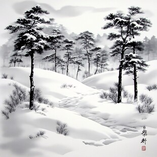 雪景立体画