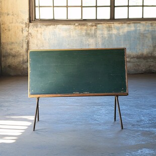 破旧的教室讲台黑板