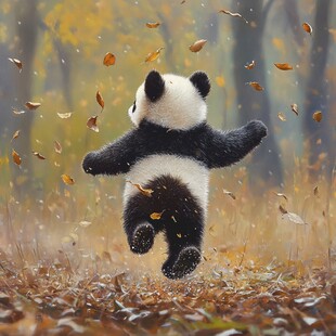 运动的熊猫