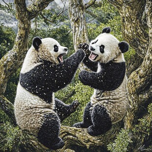 大熊猫油画