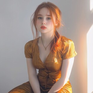 棕黄色头发反光