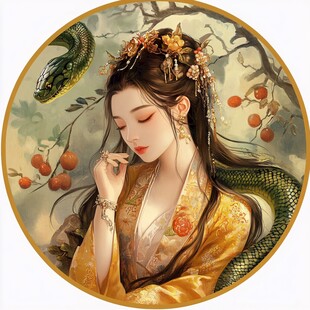 古风美女头像插画封面