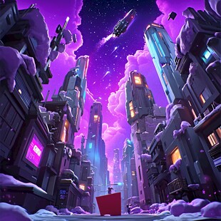 粉红色的外星城市