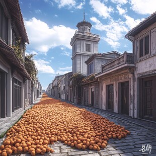 逼真的鹅卵石街道