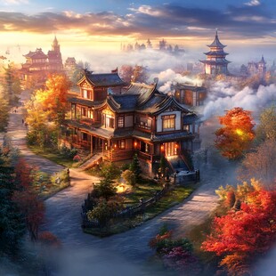 仙境亭台楼阁