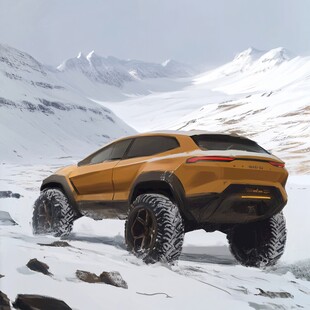 雪山越野车