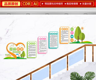医院楼梯文化墙