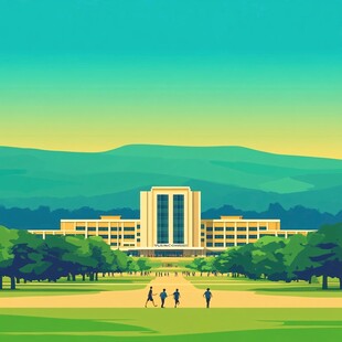 西北大学插画宣传背景