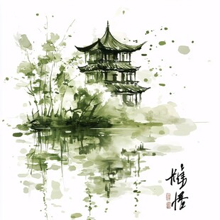 烟雨楼插画