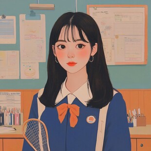 青春风少女插画