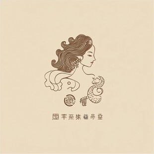 复古风美女logo