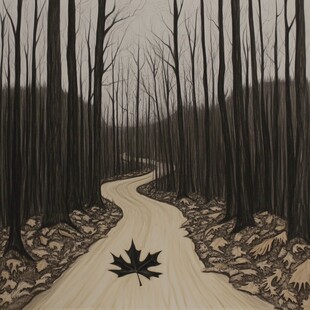林间小道手绘