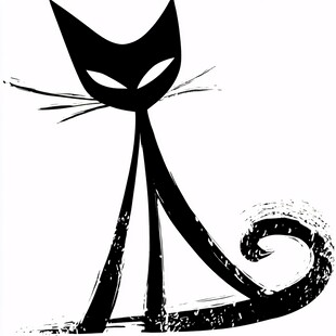 黑猫卡通logo